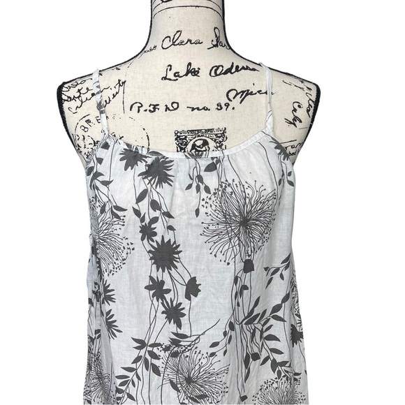 Lungi L'Arno Linen Floral Print Strappy Summer Vacay Style Dress Size Medium - Picture 4 of 10